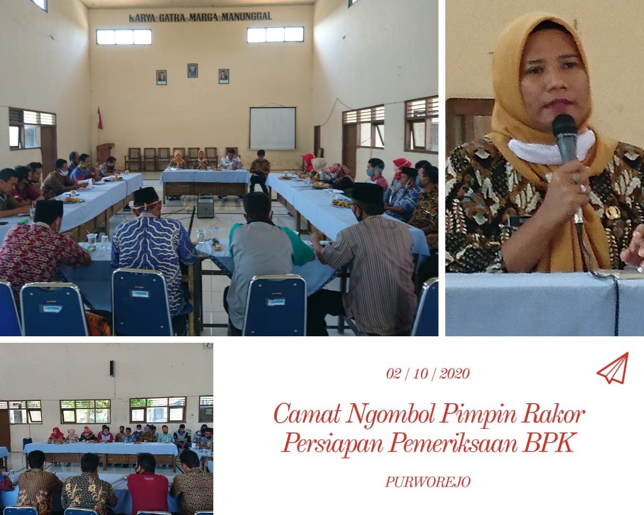 CAMAT NGOMBOL PIMPIN RAKOR PERSIAPAN MONITORING BPK RI