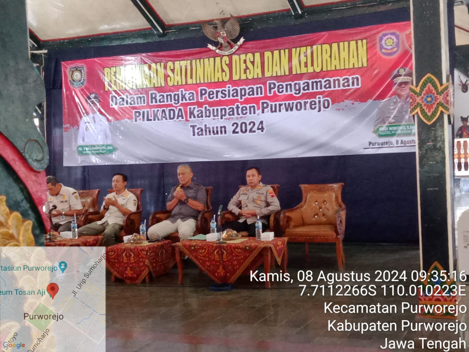 Pembinaan Satlinmas Desa dan Kelurahan Digelar di Pendopo Kabupaten Purworejo untuk Persiapan Pengamanan Pilkada 2024