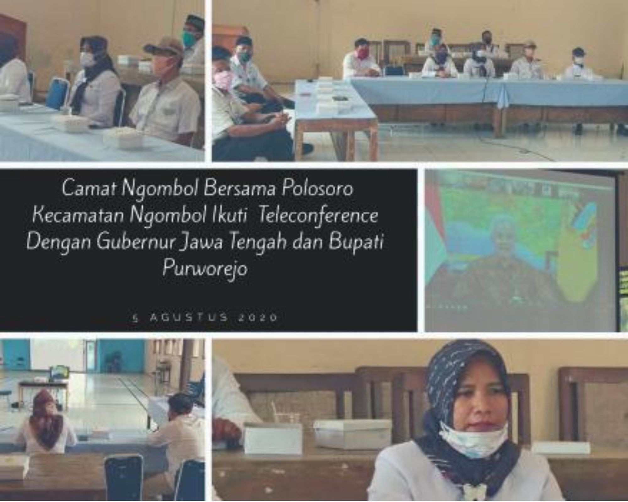 CAMAT NGOMBOL BESERTA POLOSORO IKUTI TELECONFERENCE DENGAN GUBERNUR JATENG