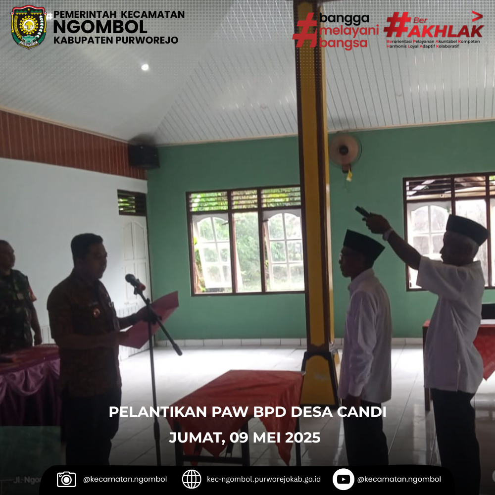 Pelantikan Pengganti Antar Waktu (PAW) Badan Permusyawaratan Desa (BPD) Desa Candi