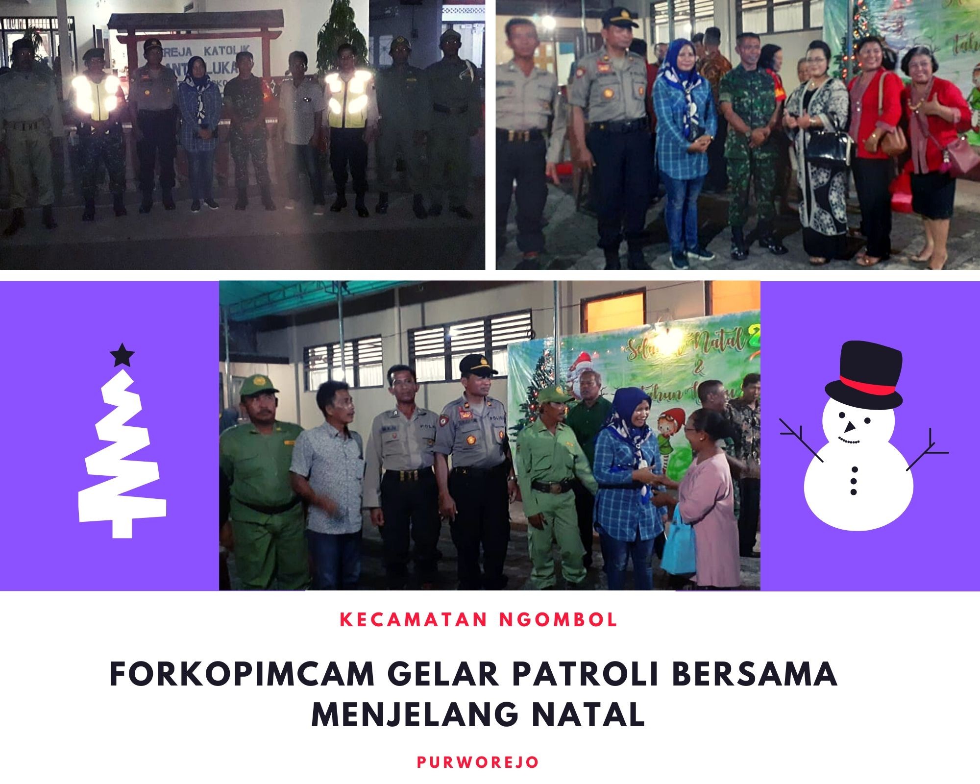 FORKOPIMCAM KECAMATAN NGOMBOL GELAR PATROLI BERSAMA MENJELANG NATAL