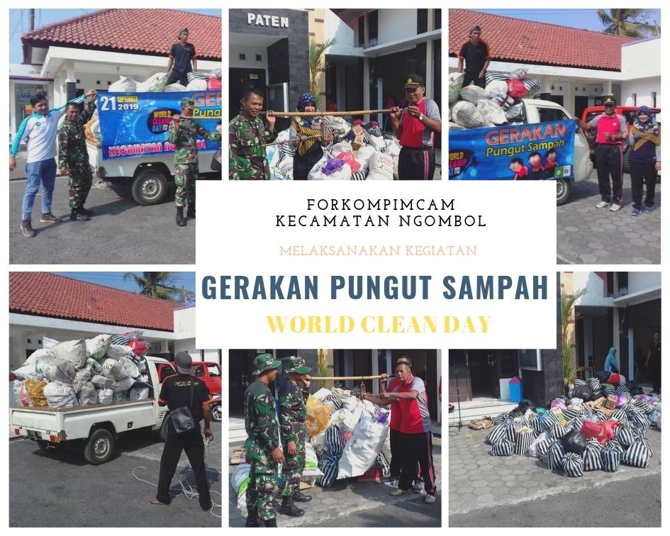 FORKOMPIMCAM KECAMATAN NGOMBOL MELAKUKAN KEGIATAN GERAKAN PUNGUT SAMPAH 