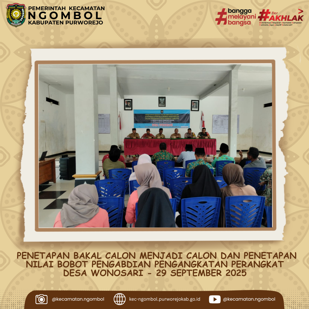 Penetapan Calon Perangkat Desa Wonosari