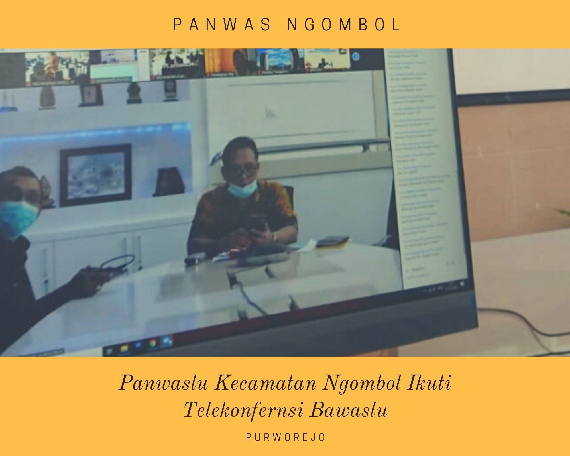 PANWASLU KECAMATAN NGOMBOL IKUTI TELEKONFERNSI