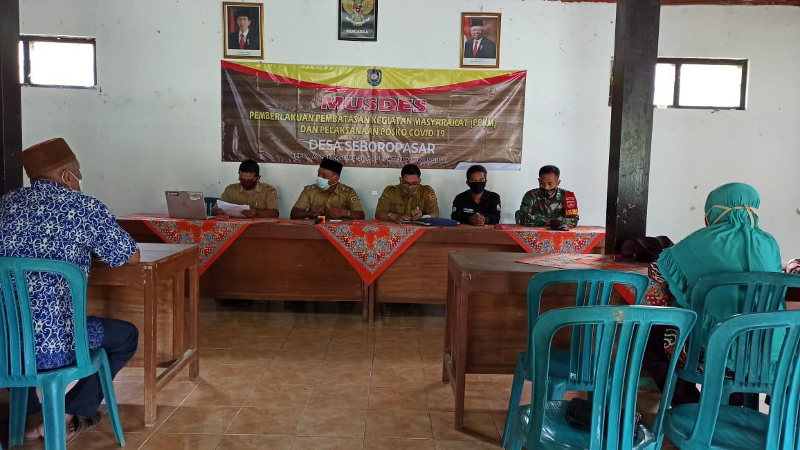 MUSYAWARAH DESA PELAKSANAAN PPKM DI DESA SEBOROPASAR