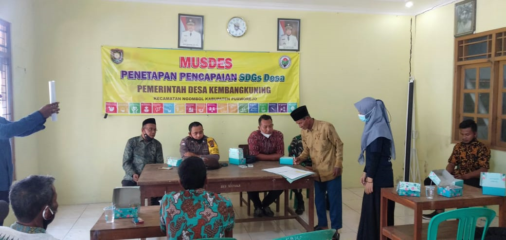 MUSYAWARAH DESA PENETAPAN HASIL PENDATAAN SDGS DESA KEMBANGKUNING TAHUN 2021