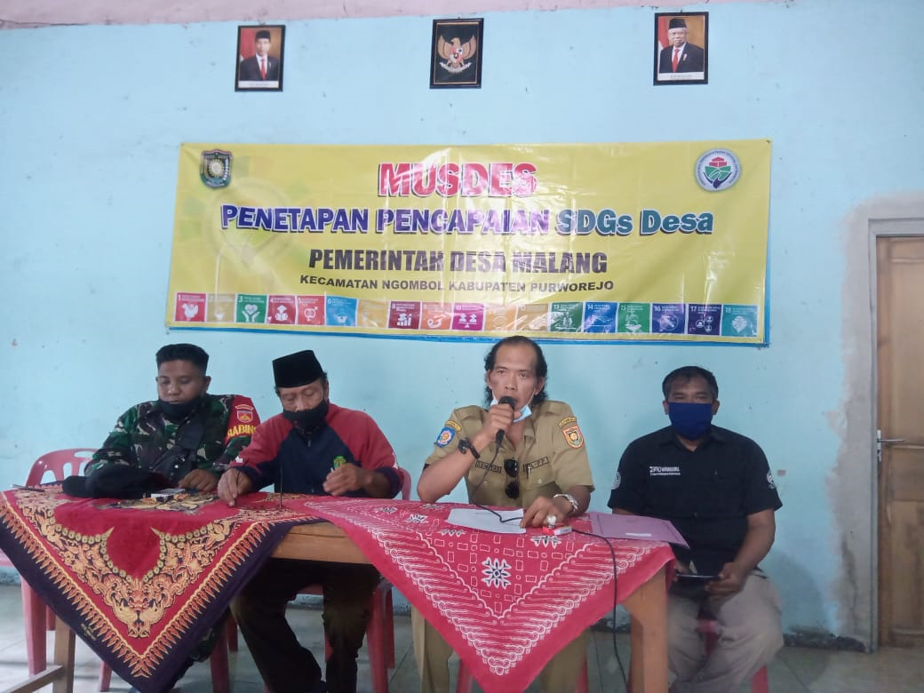 MUSYAWARAH DESA PENETAPAN HASIL PENDATAAN SDGS DESA MALANG  TAHUN 2021