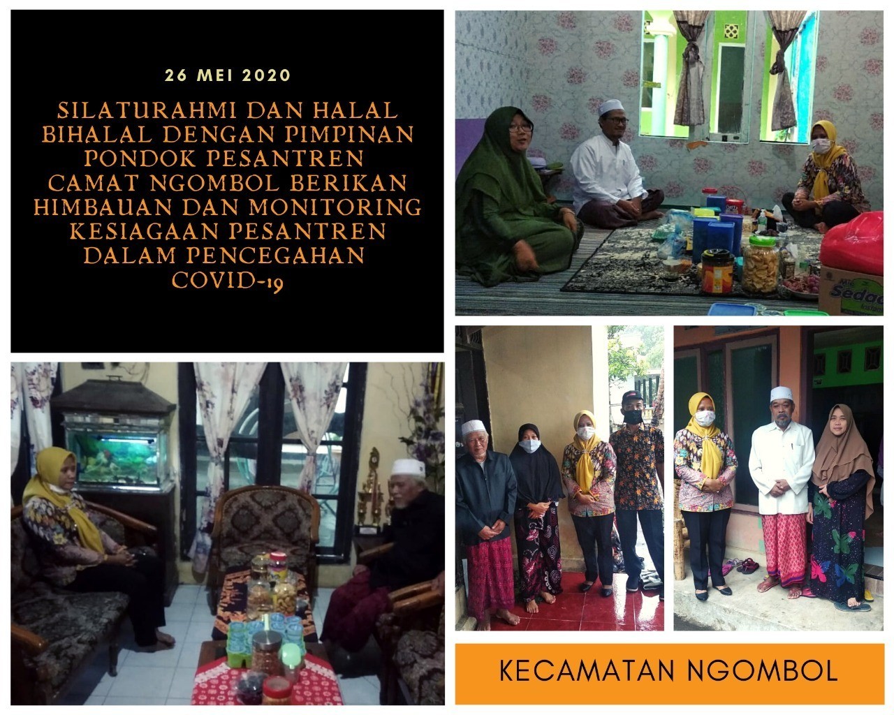 CAMAT NGOMBOL BERIKAN HIMBAUAN KE PONDOK PESANTREN DALAM KESIAGAAN MENGHADAPI COVID-19