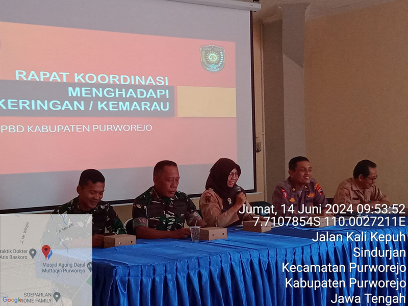 Rapat Koordinasi Menghadapi Kemarau di BPBD Kabupaten Purworejo