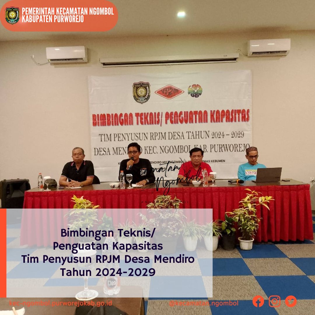 Bimbingan Teknis/ Penguatan Kapasitas Tim Penyusun RPJM Desa Mendiro Tahun 2024-2029