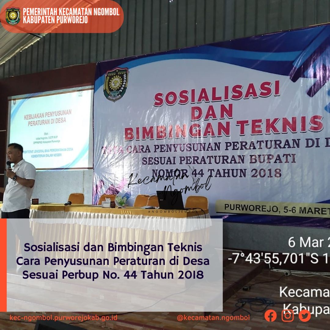 Sosialisasi dan Bimbingan Teknis Cara Penyusunan Peraturan di Desa Sesuai Perbup No. 44 Tahun 2018