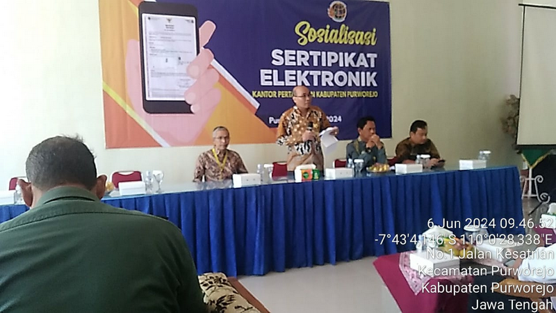 Sosialisasi Sertifikat Elektronik di Kantor BPN Kabupaten Purworejo